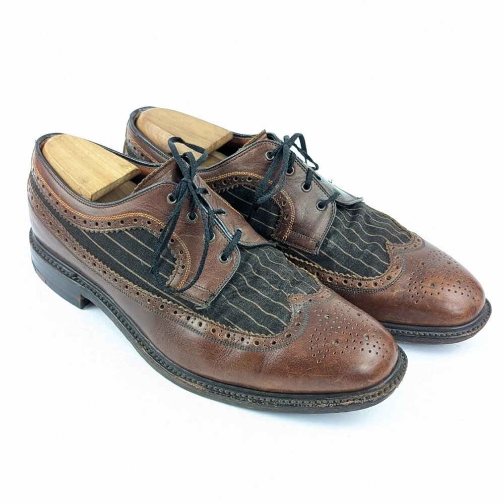 Ben Sherman Mens Gatsby Wingtip Shoes Size 11 Leather & Canvas